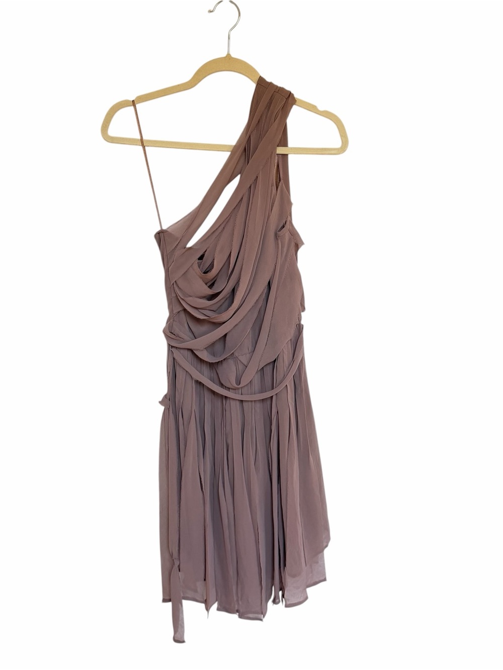 Vintage Georgiou Studio One Shoulder Draped Mauve Prom Wedding Event Dress Sz 10